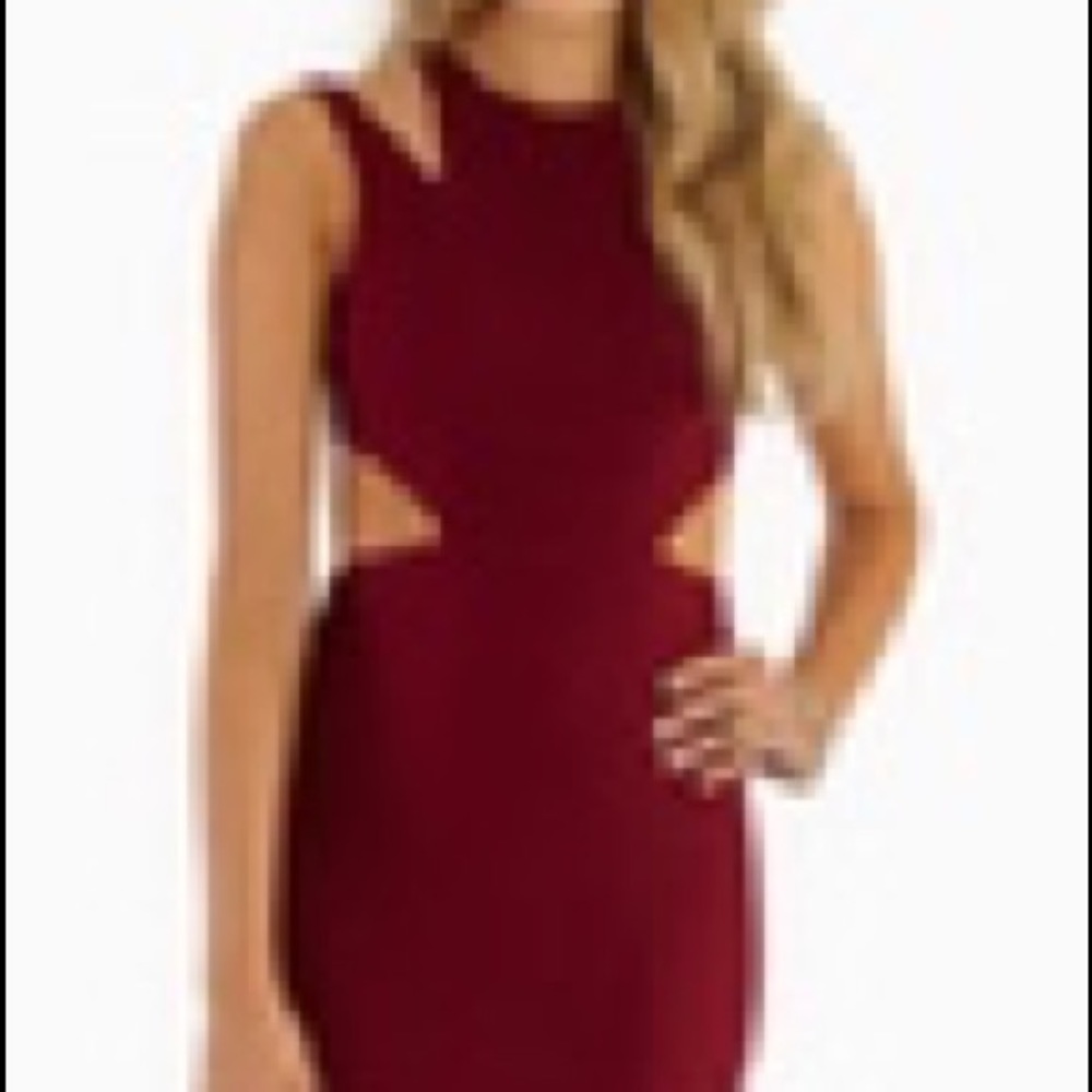 Tobi “Yours Truly” Cut Out Dress - XS - Burgundy
